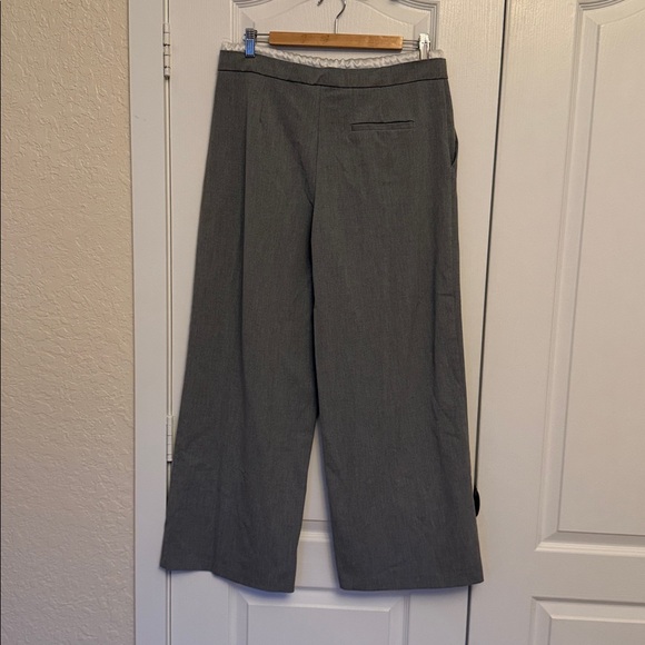 Zara Wide-Leg Light Gray Double Waisted Drawstring Pants - Picture 10 of 15